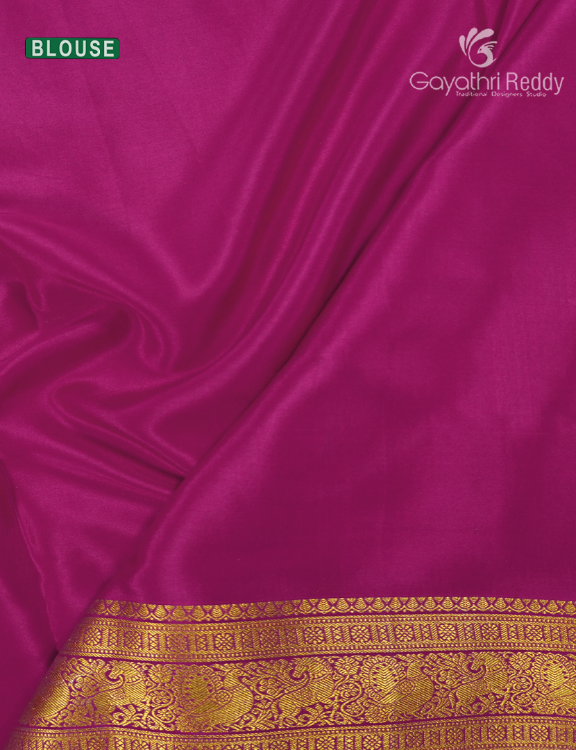 Pure Mysore Silk Saree in Rani Pink