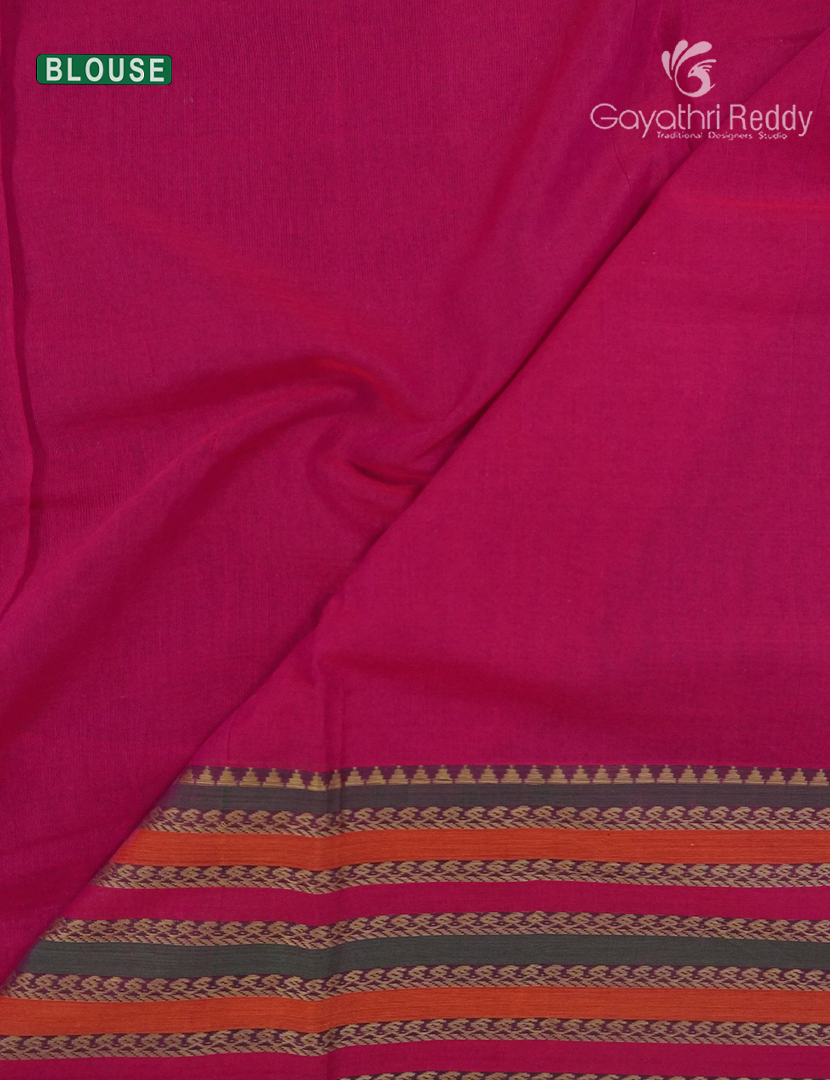 Pure Narayanpet Cotton Saree in Ruby Pink