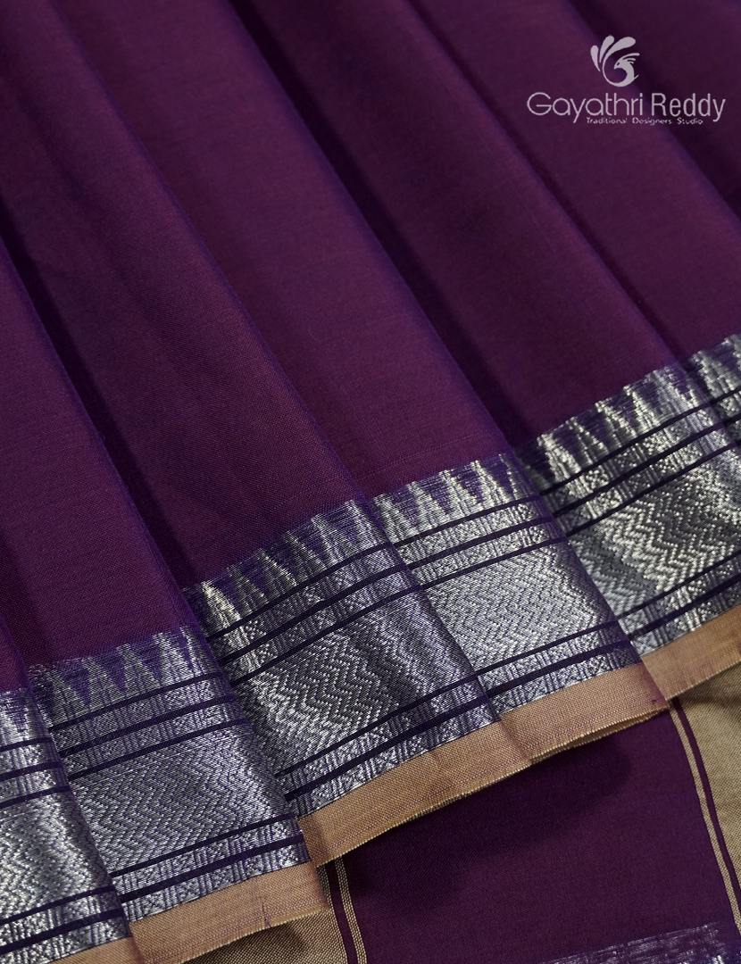 Pure Narayanpet Cotton Saree in Deep Violet
