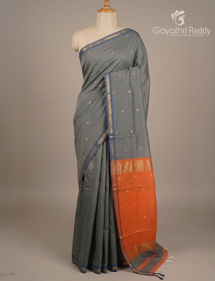 Sico Saree in Grey and Orange
