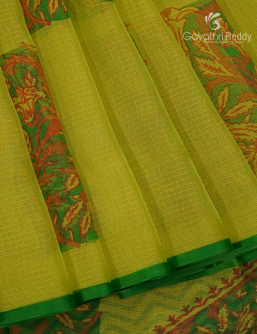 Kota Printed Saree in Mehendi Green