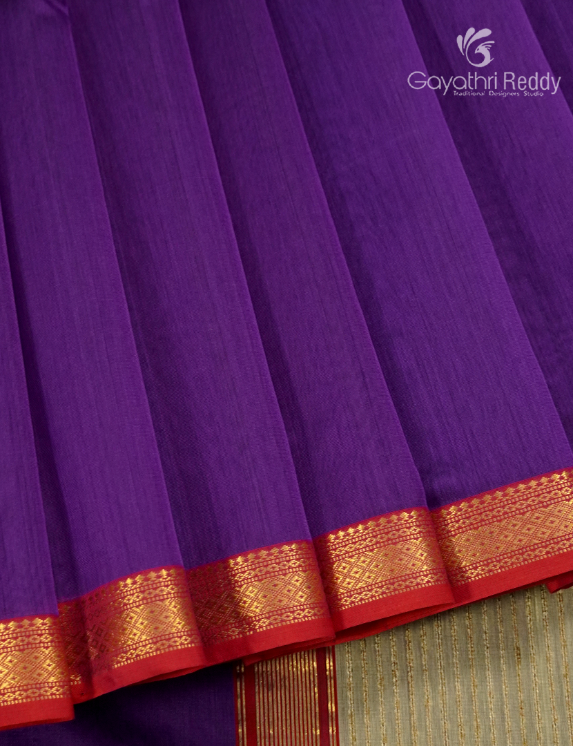 Pure Chanderi Sico Saree in Deep Purple