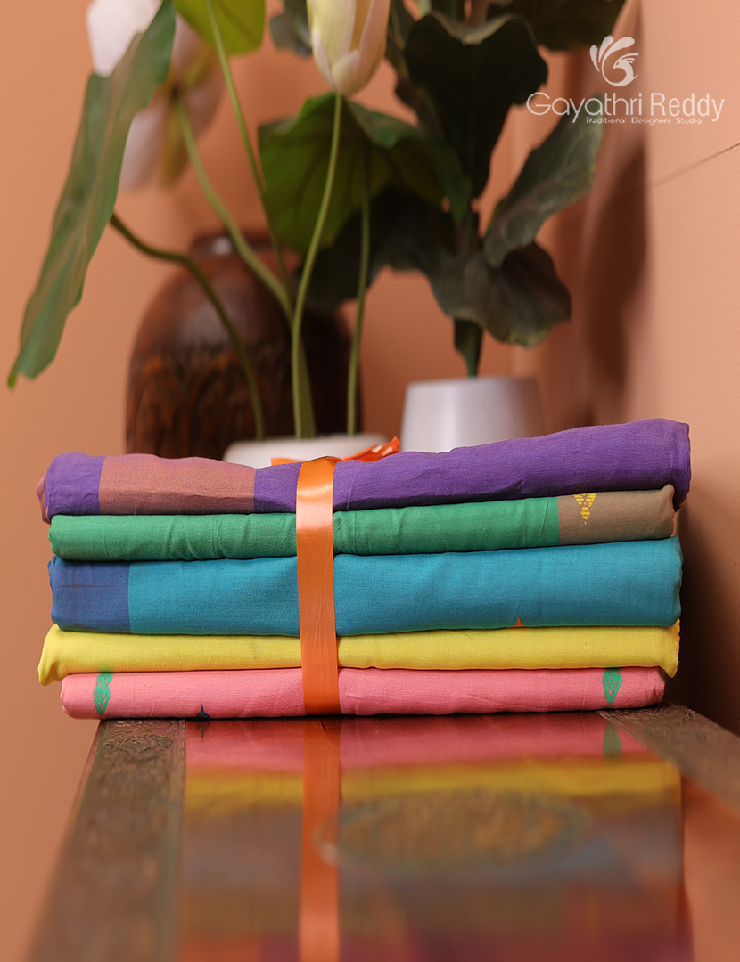 Silk Cotton Sarees Combo ( Set of 5 )