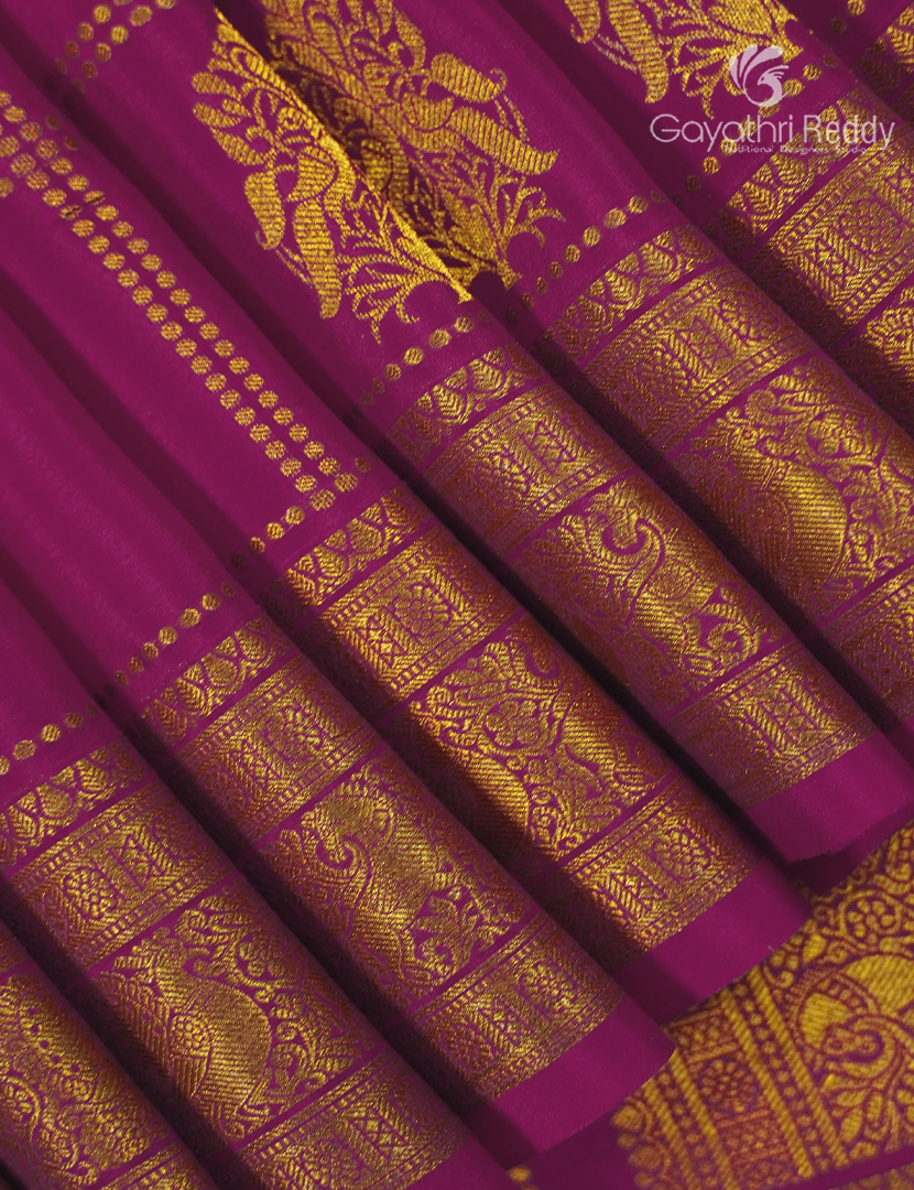 Pure Mysore Silk Saree in Rani Pink