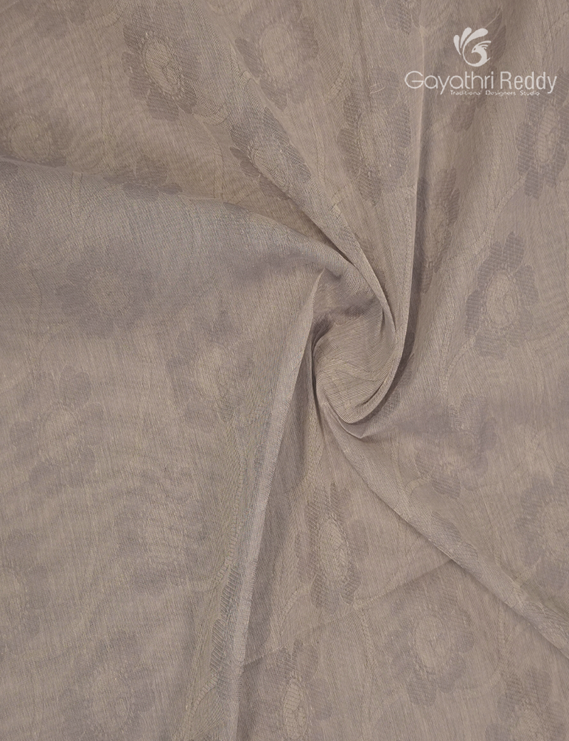 Pure Kanchi Cotton Saree in Pastel Grey