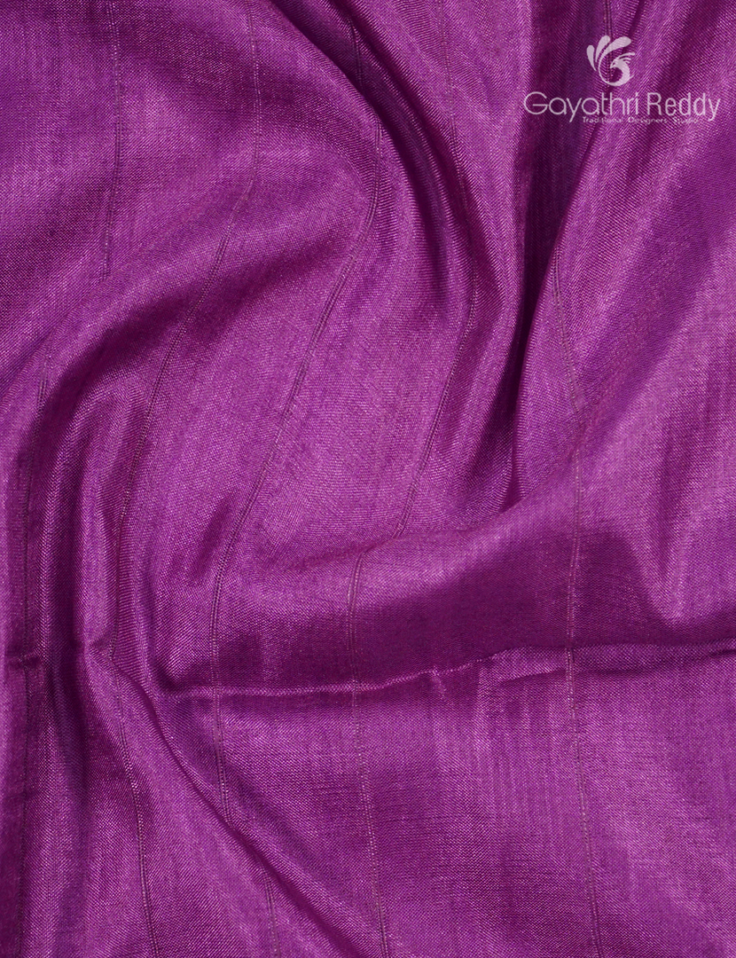 Semi Tussar Saree in Magenta and Black