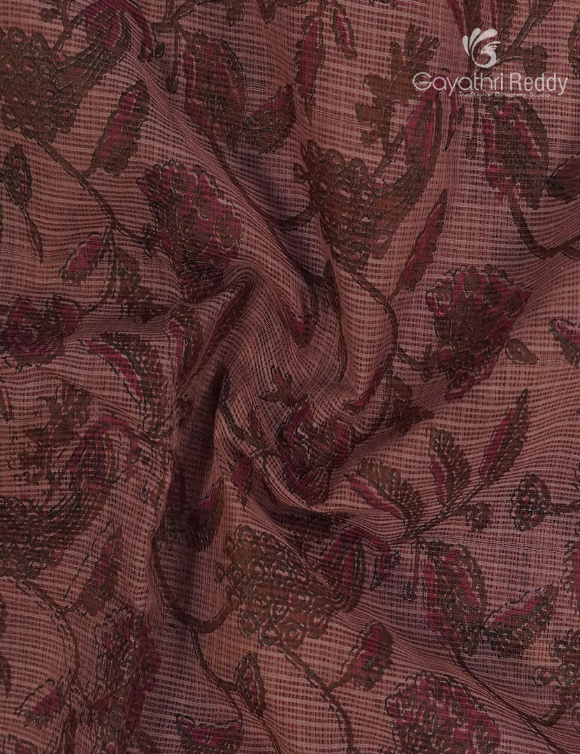 Premium Quality Cotton Kota Saree in Brown