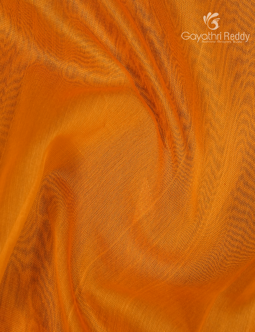Pure Chanderi Sico Saree in Golden Yellow