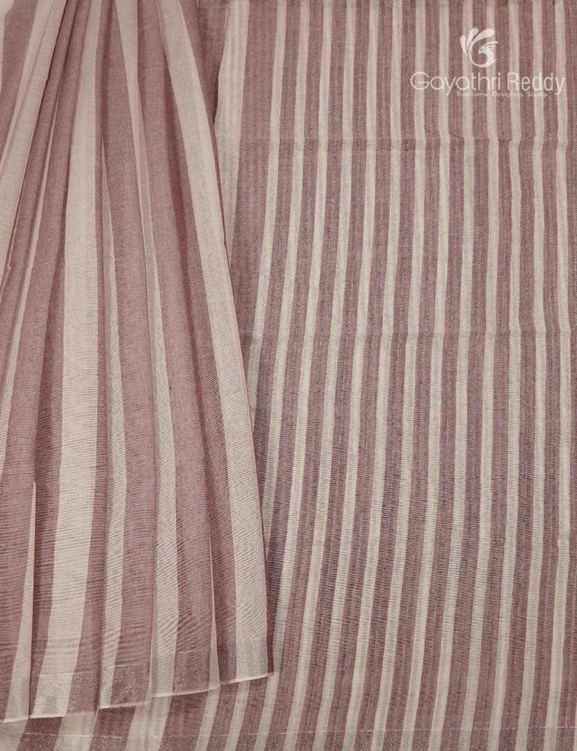Pure Kanchi Cotton Saree in Cream and Light Onion Pink