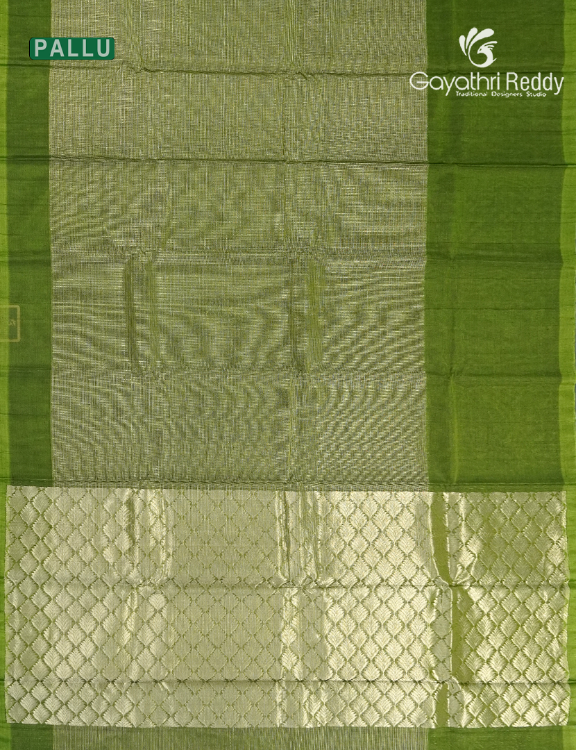 Pure Kanchipuram Sico Saree in Leaf Green