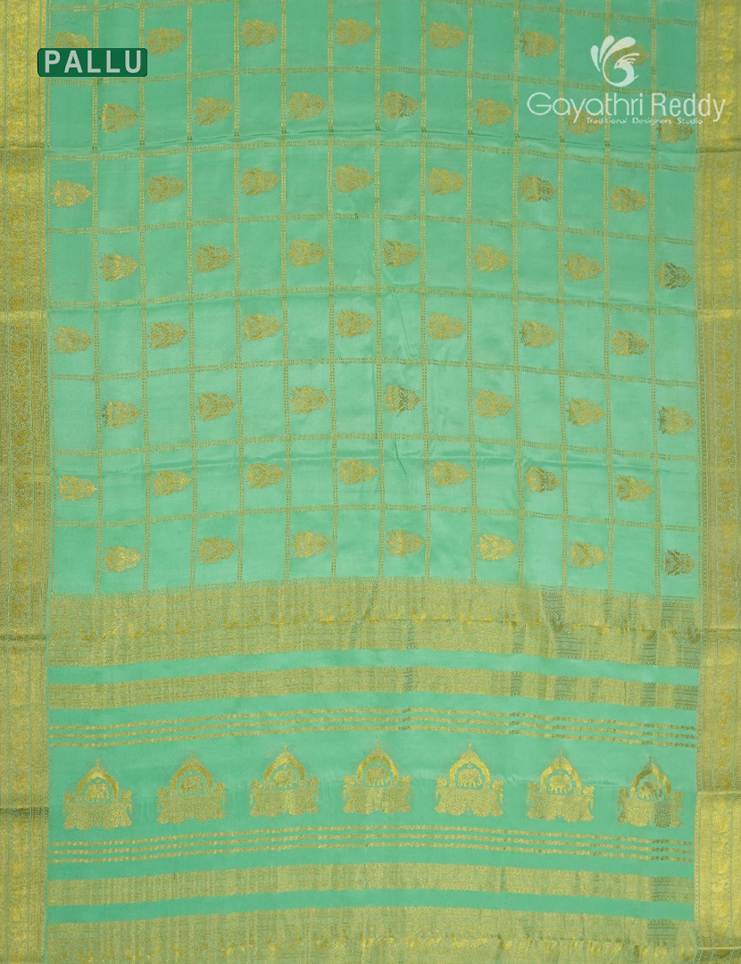 Pure Mysore Silk Saree in Sage Green