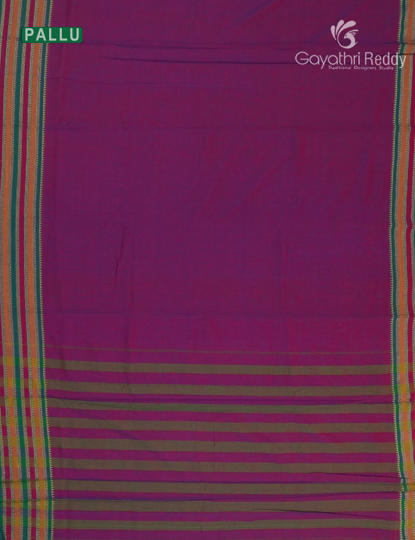 Pure Narayanpet Cotton Saree in Magenta Pink