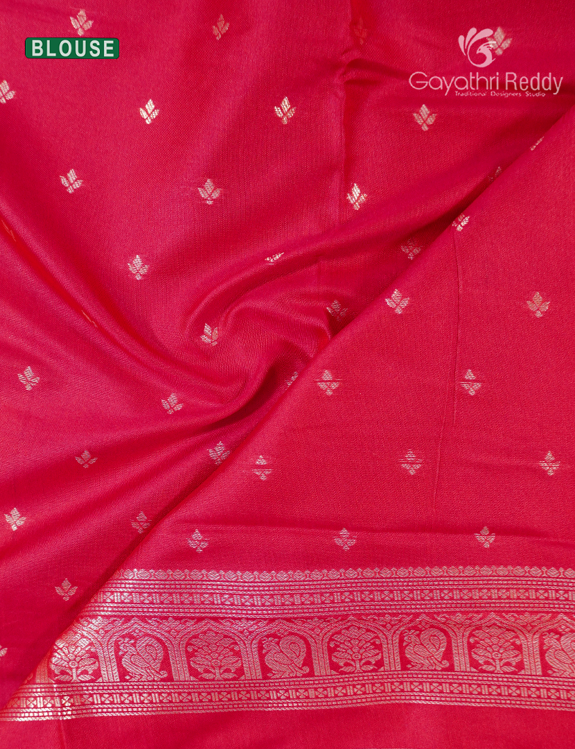 Semi Kanchipuram Art Silk Saree in Rani Pink