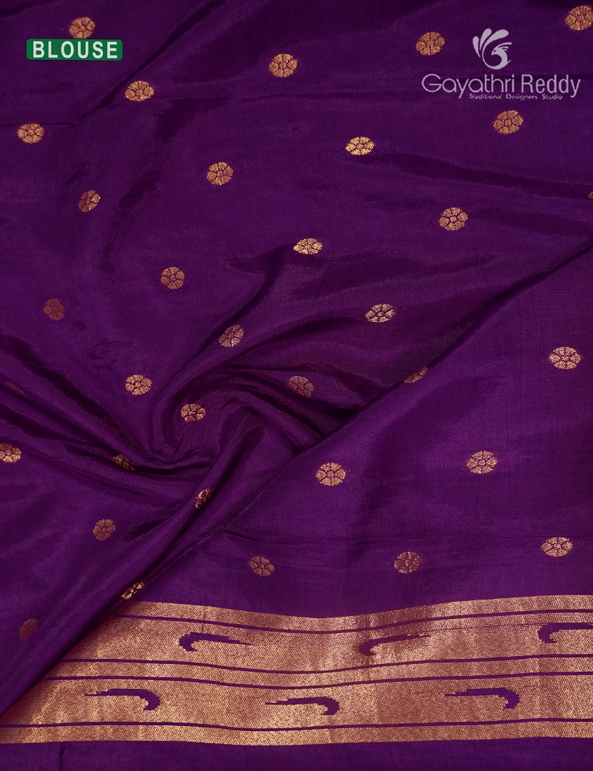Pure Satin Silk Saree in Deep Purple