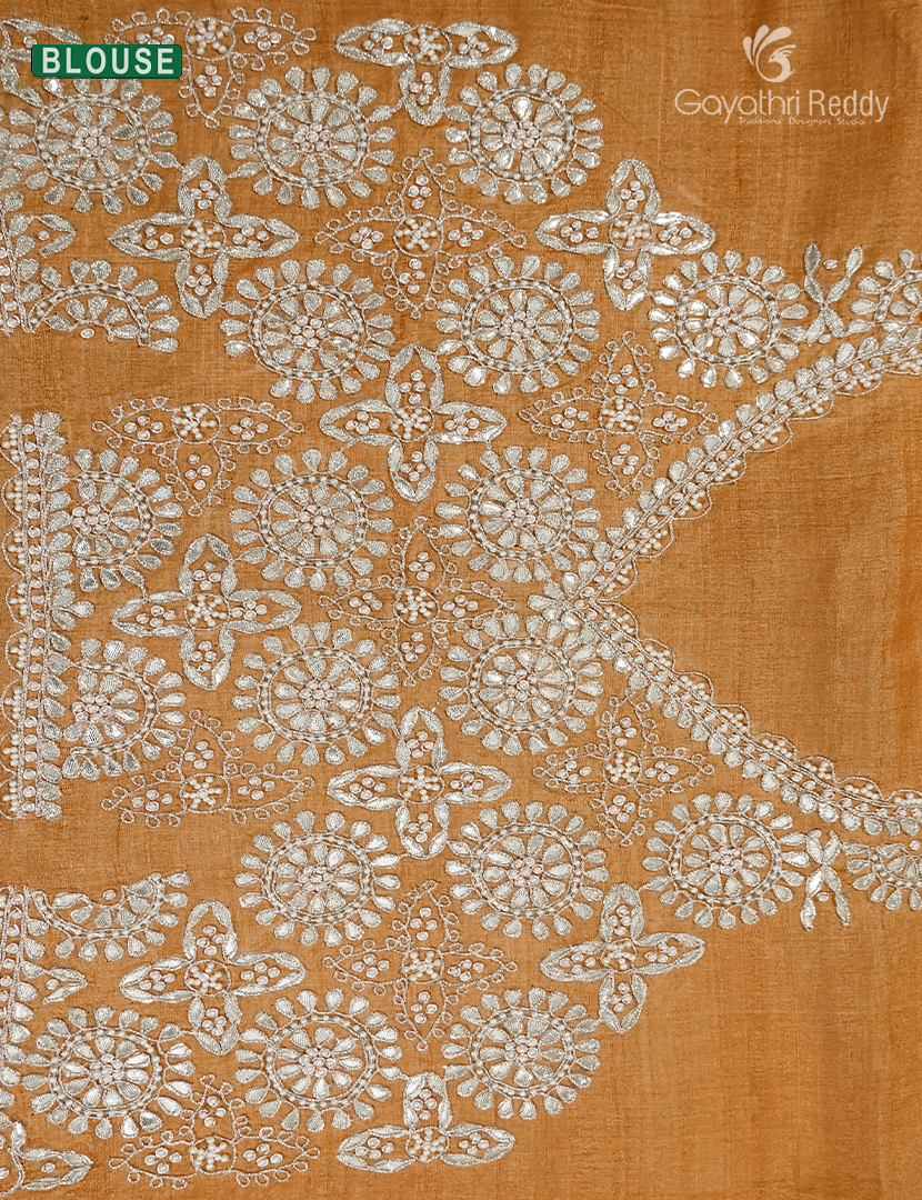 Pure Desi Tussar Fancy Saree in Deep Mustard