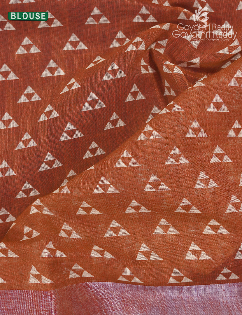 Pure Linen Saree in Peach
