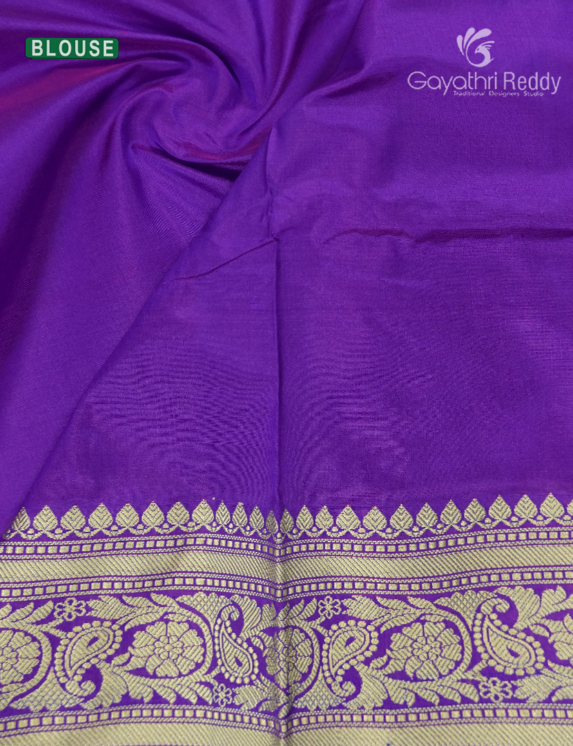 Pure Banaras Katan Silk Saree in Electric Purple