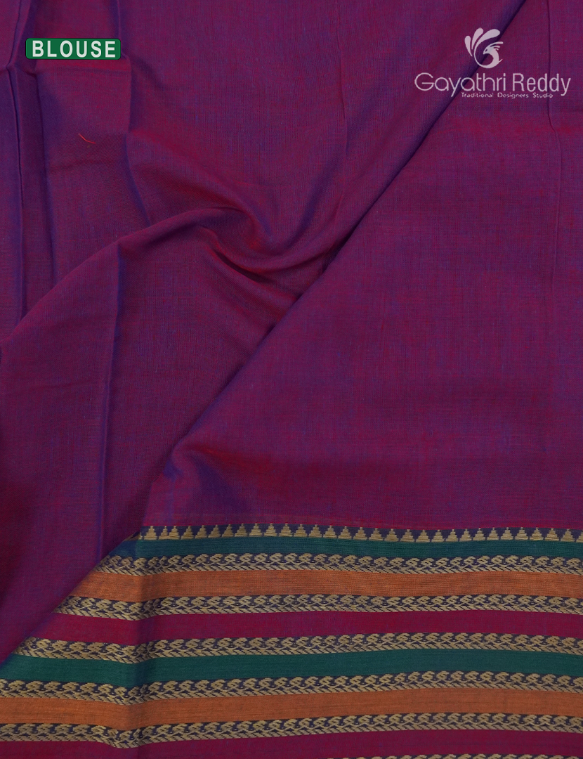 Pure Narayanpet Cotton Saree in Magenta Pink