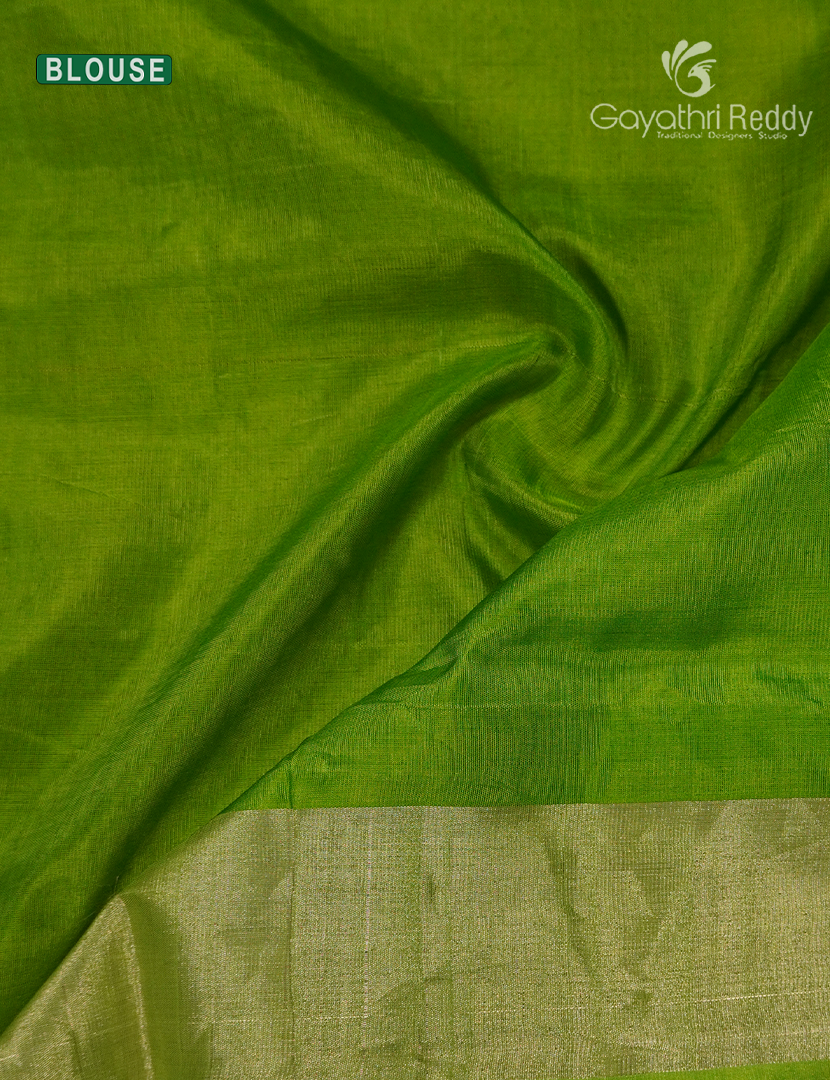 Pure Uppada Silk Saree in Pink and Parrot Green