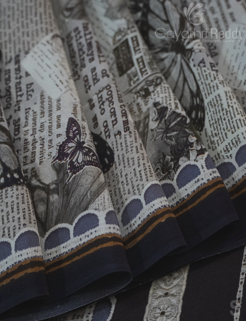 PURE CRAPE PRINTED SAREE-PCP14