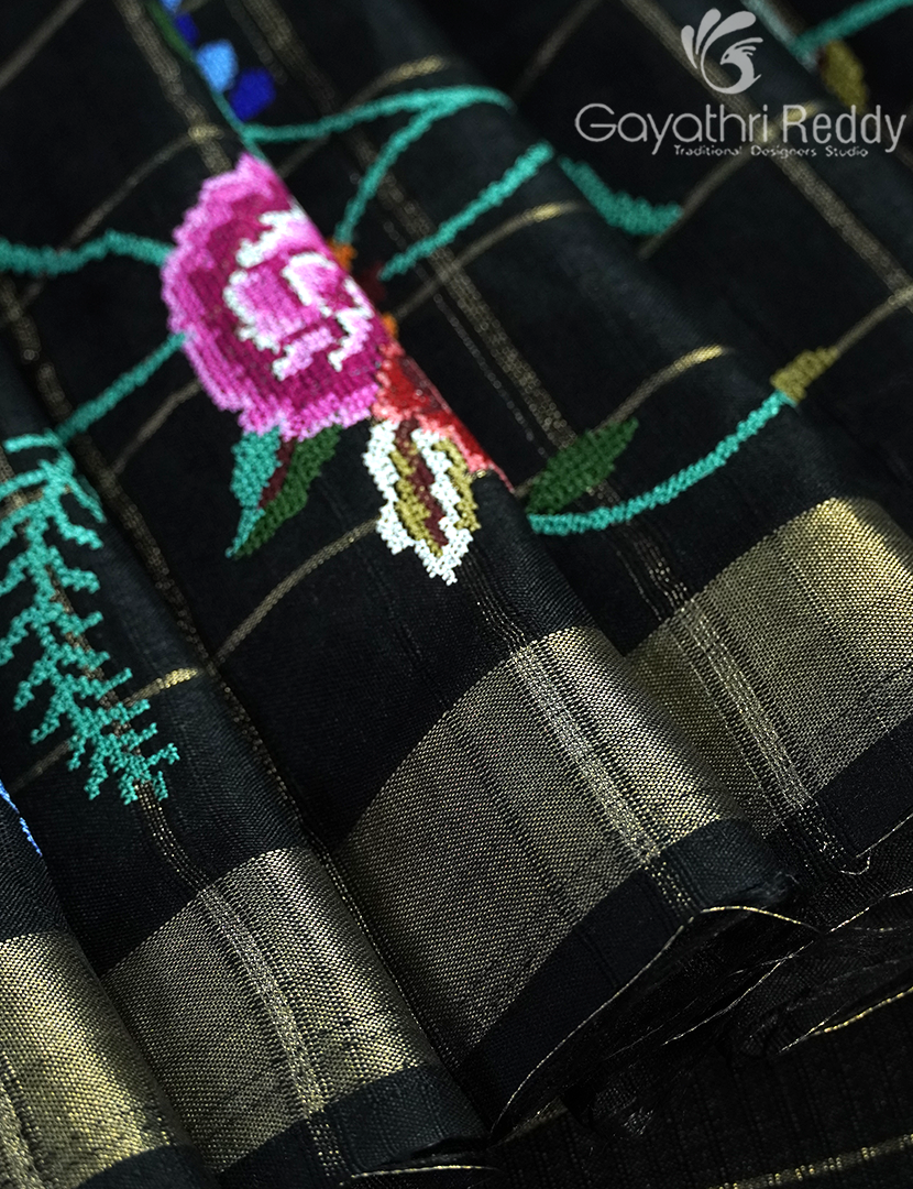 KHADI SILK WORK SAREE-KSW12