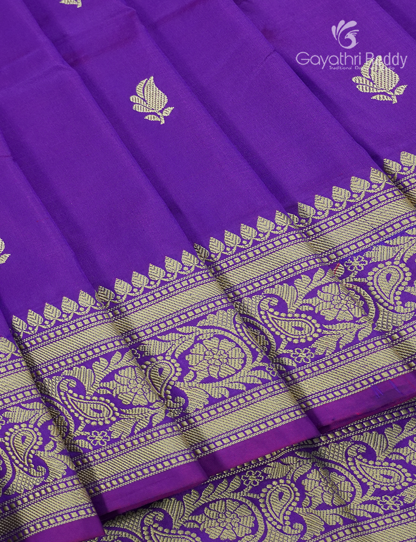 Pure Banaras Katan Silk Saree in Electric Purple