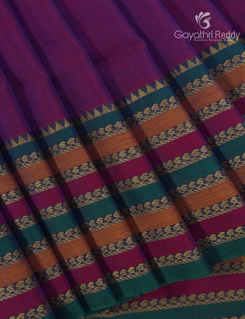 Pure Narayanpet Cotton Saree in Magenta Pink