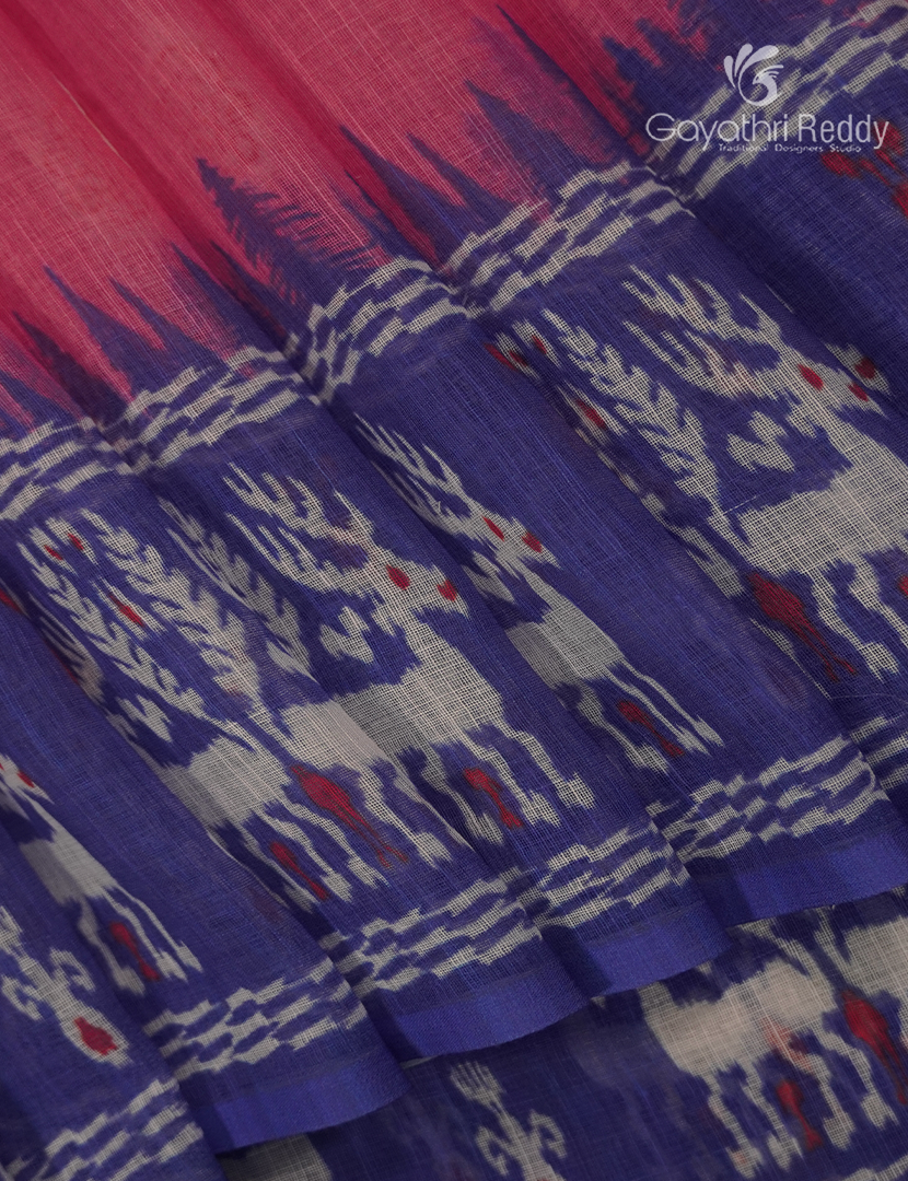 Linen Cotton Saree in Baby Pink