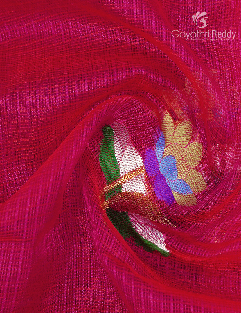 Pure Silk Kota Saree in Rani Pink