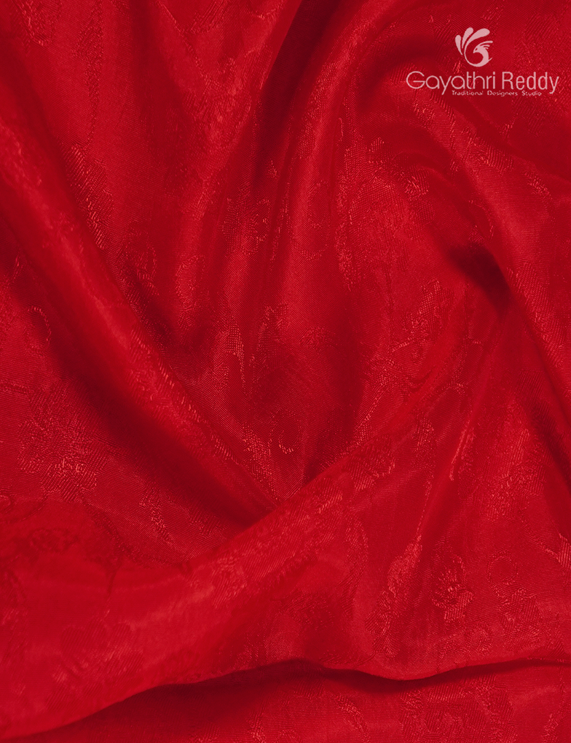 Semi Mysore Crepe Saree in Red