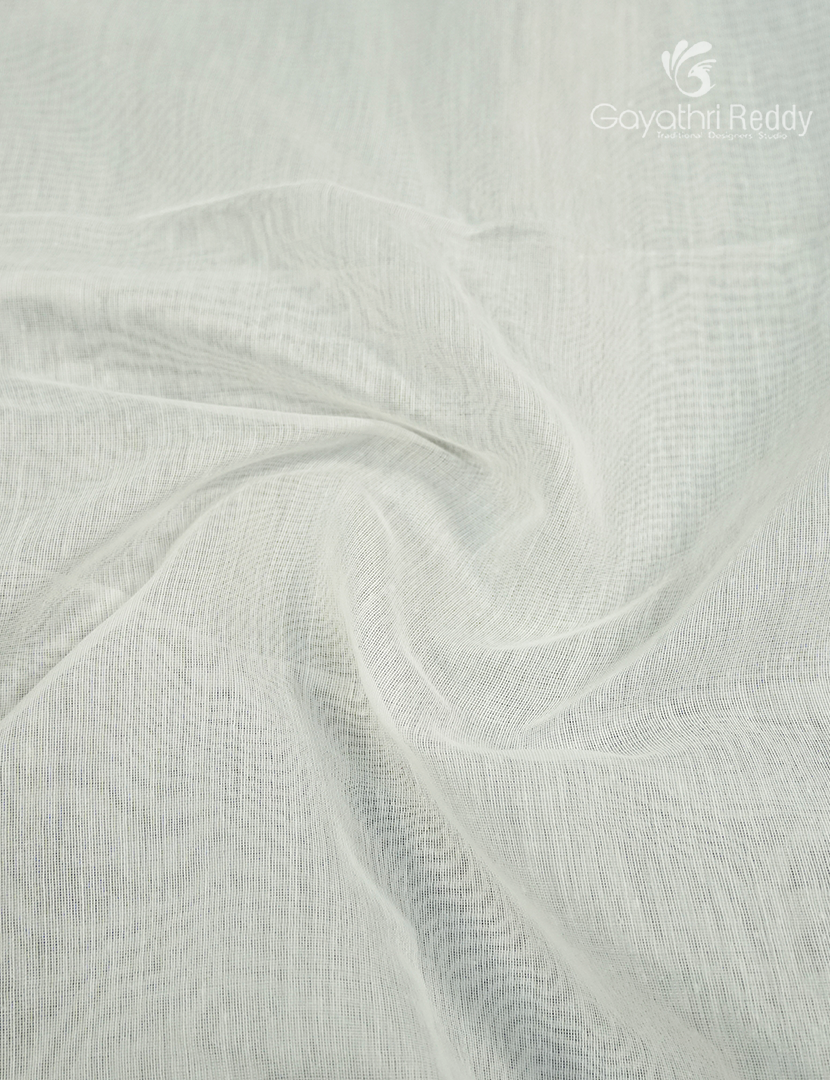 Tant Cotton Saree in White with Tirangaa Border Independence Day Special