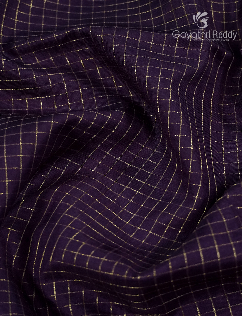 Semi Mysore Crepe Saree in Deep Violet and Red