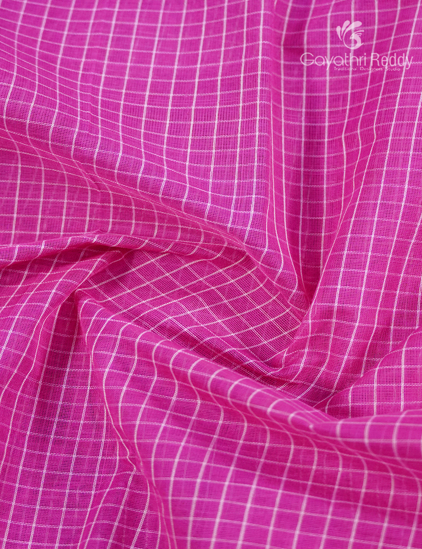 Pure Gadwal Cotton Saree in Baby Pink and Royal Blue