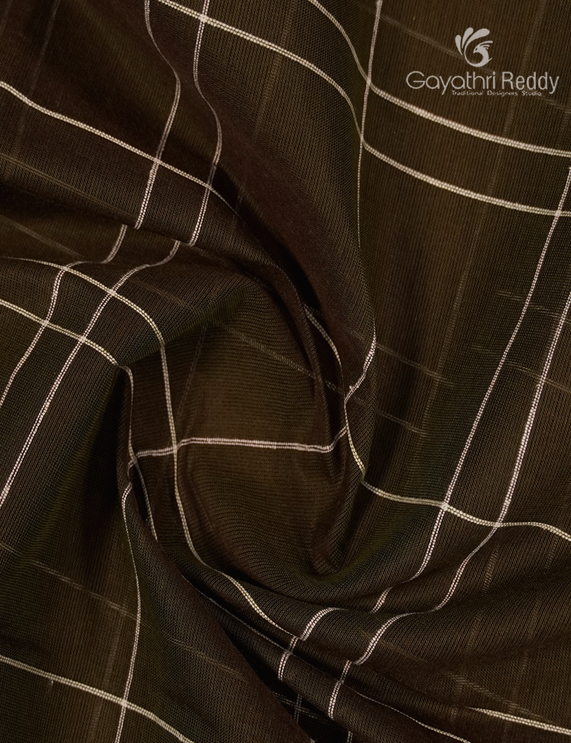 Pure Kanchi Cotton Saree in Deep Olive Green