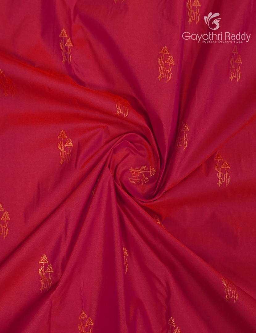 Semi Kanchipuram Silk Saree in Deep Pink and Deep Purple