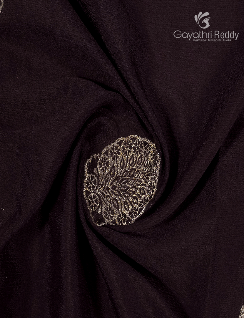 Chiffon Fancy Saree in Deep Choco Brown