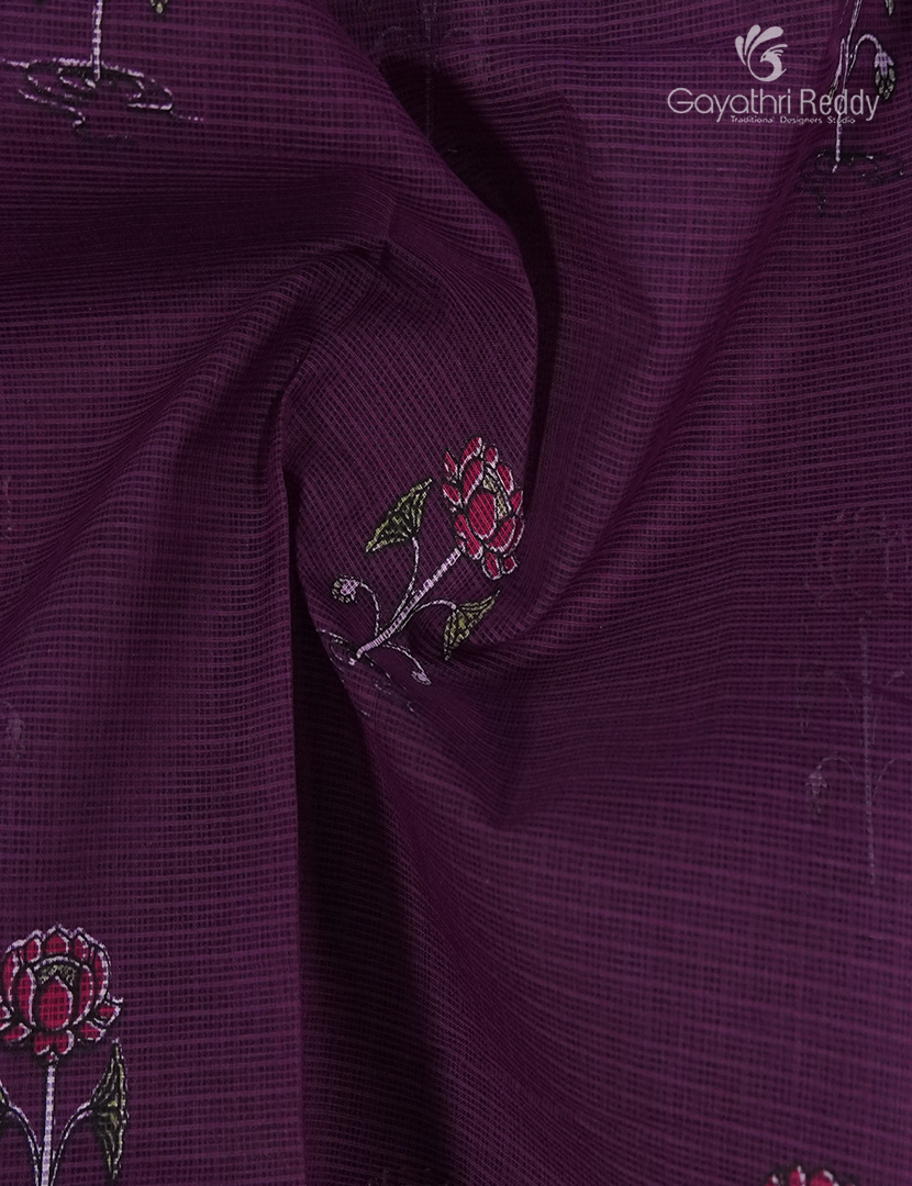 Premium Quality Cotton Kota Saree in Deep Purple and Fuchsia Pink