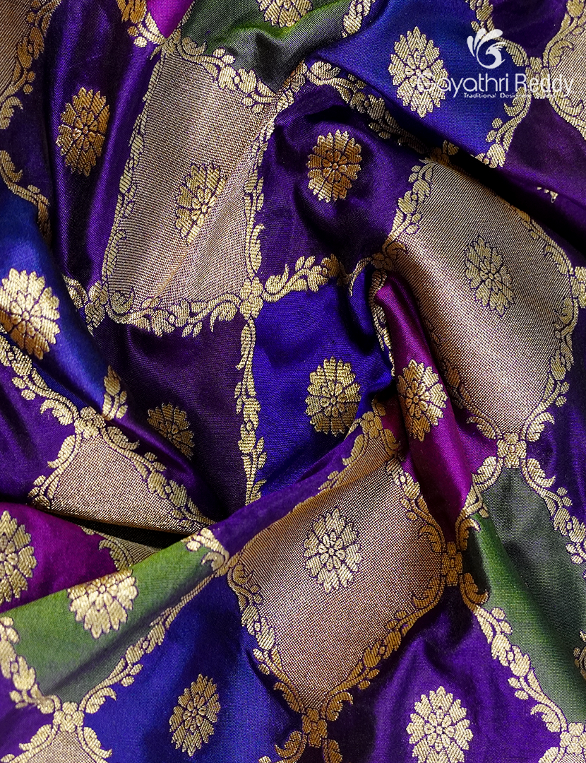 Pure Banaras Katan Silk Saree in Purple