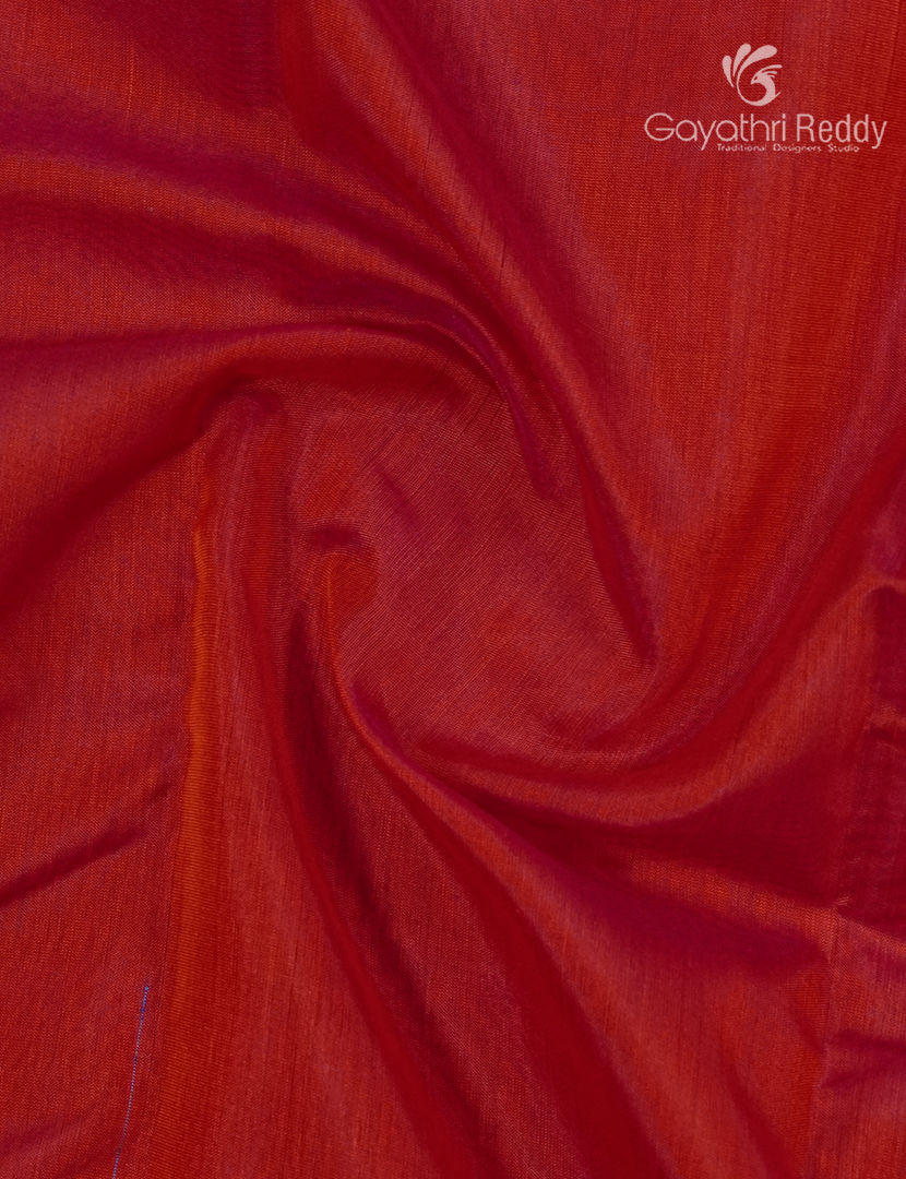 Pure Kanchi Sico Saree in Red and Sky Blue