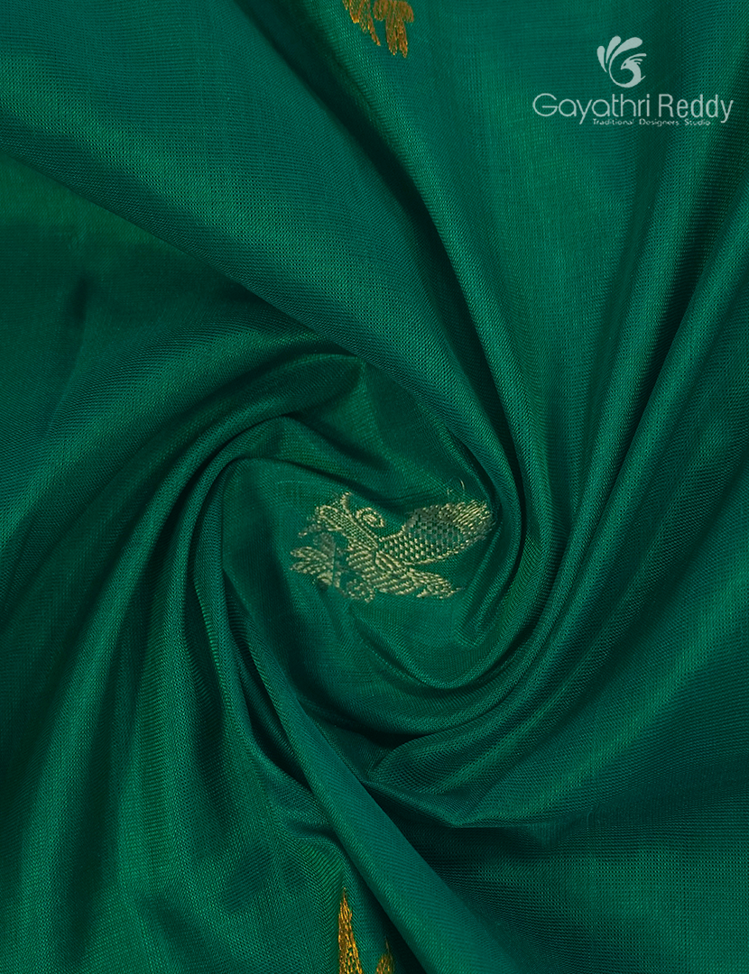 Pure Uppada Silk Saree in Green and Blue