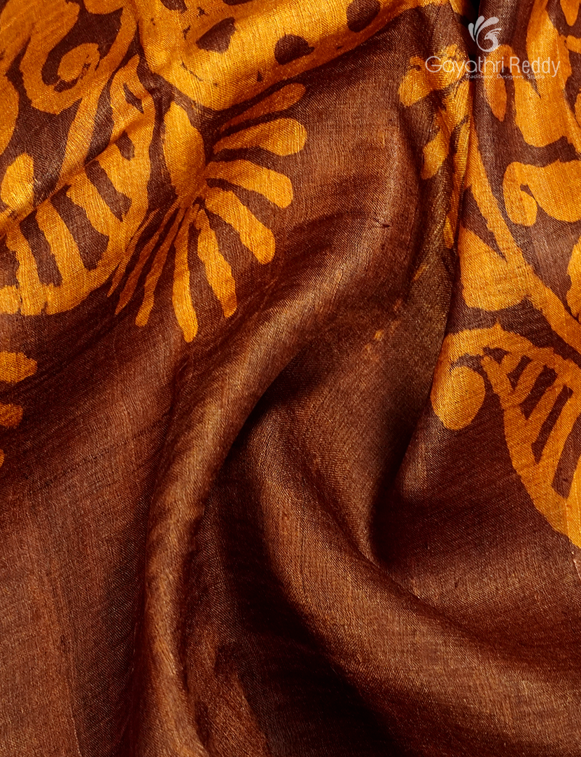 PURE DESI TUSSAR PRINTED SAREE-TS1579