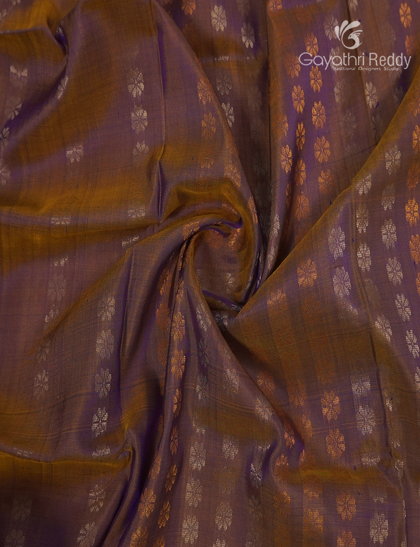 Pure Uppada Silk Saree in Brown and Deep Blue