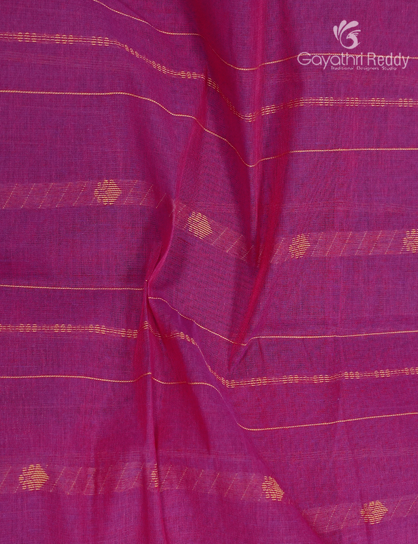 Pure Kanchi Cotton Saree in Deep Rose Pink