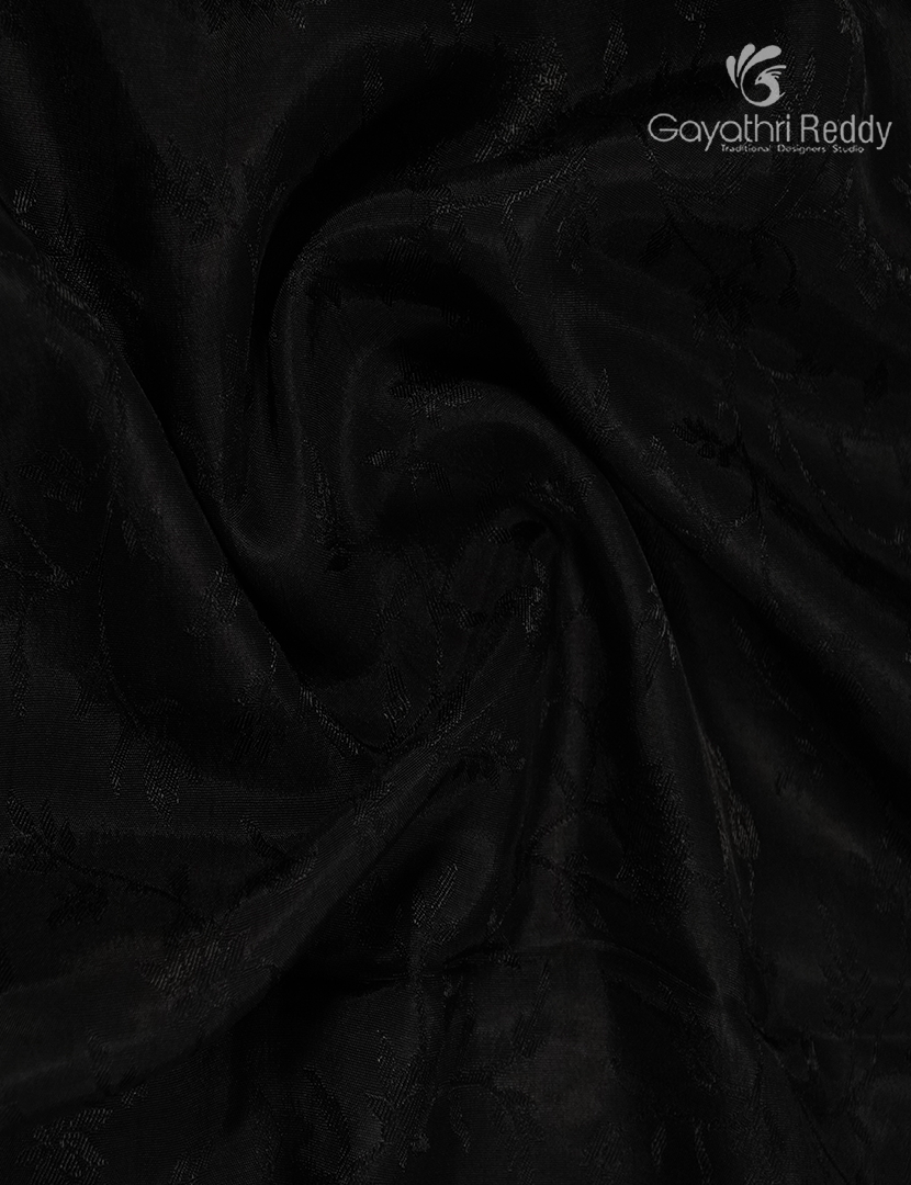 Semi Mysore Crepe Saree in Black