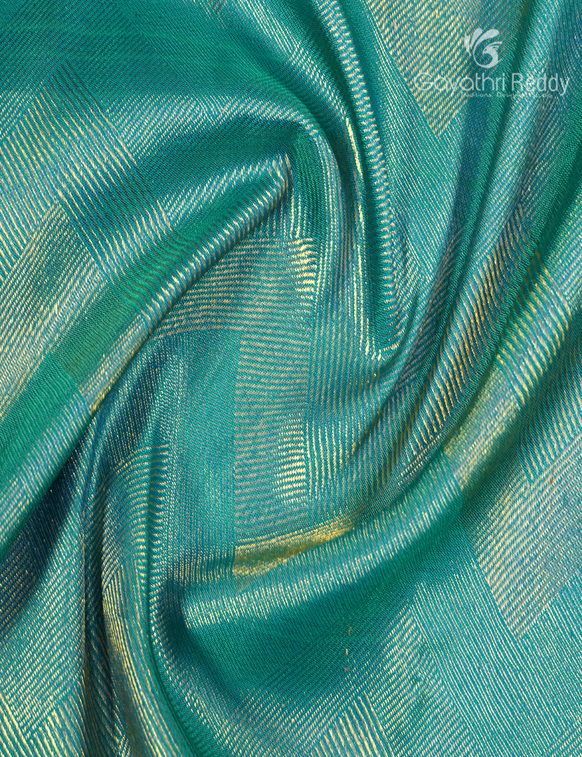 Pure Kanchipuram Wedding Silk in Teal blue