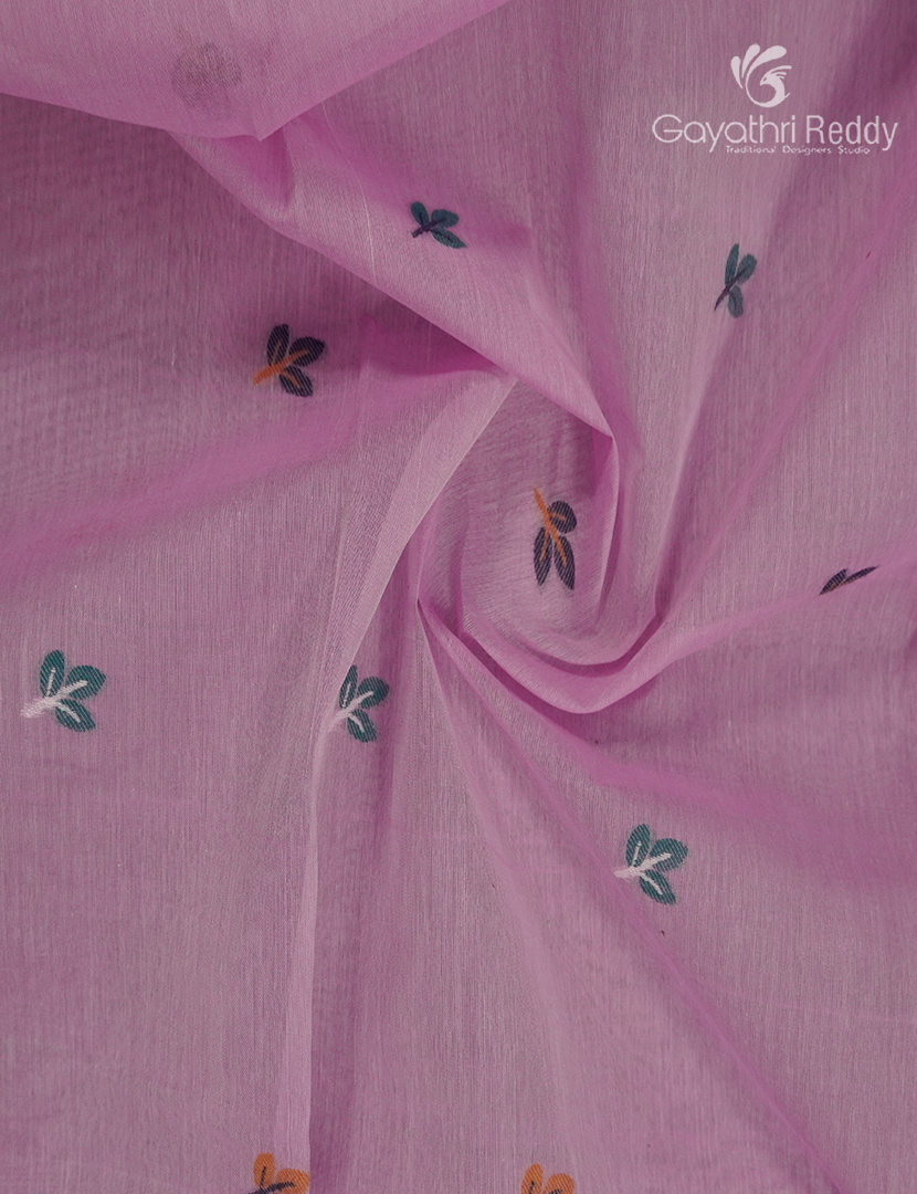 Jamdani Cotton Saree in Baby pink