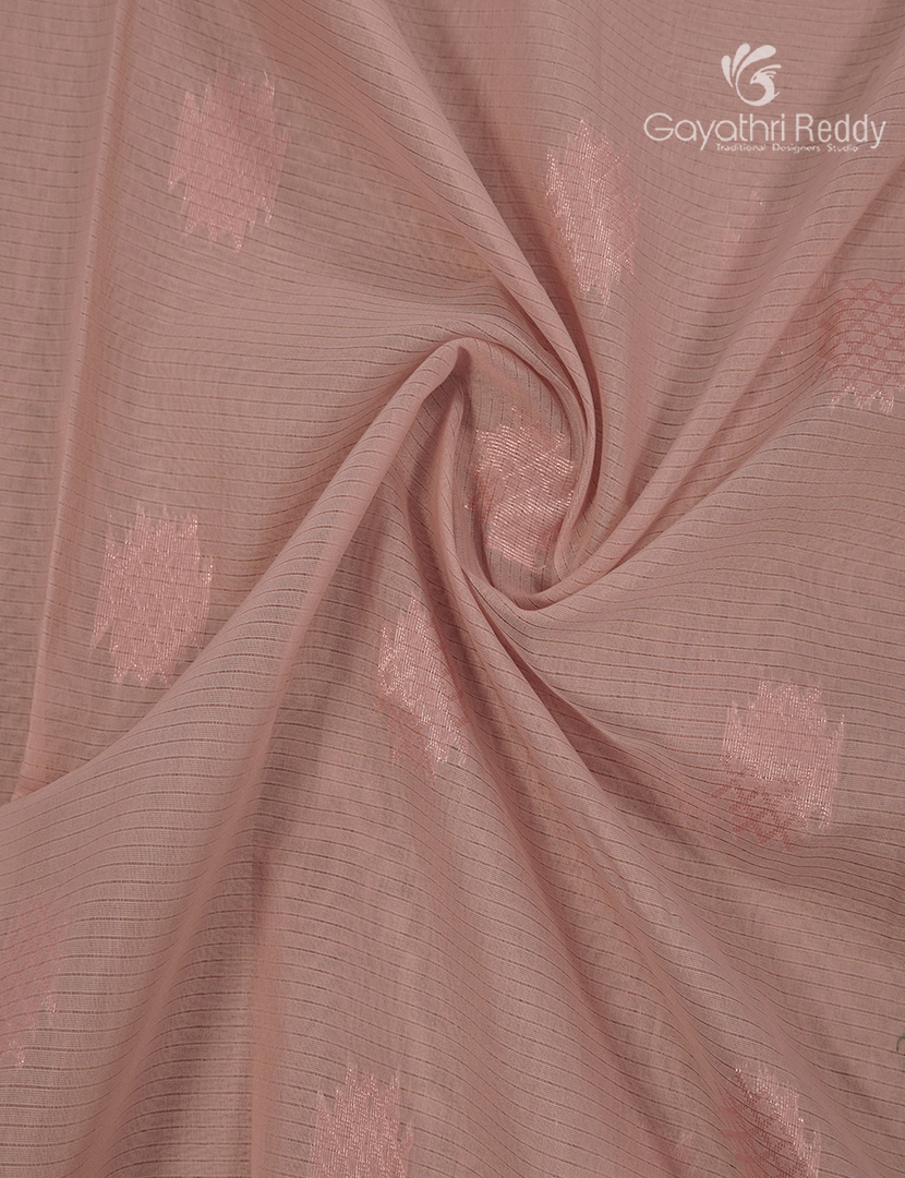 Kanchipuram Sico Saree in Pastel Chikoo and Teal Blue