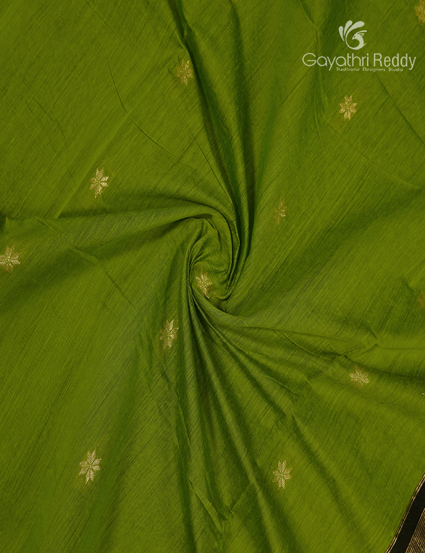 Sico Saree in Parrot Green and Black