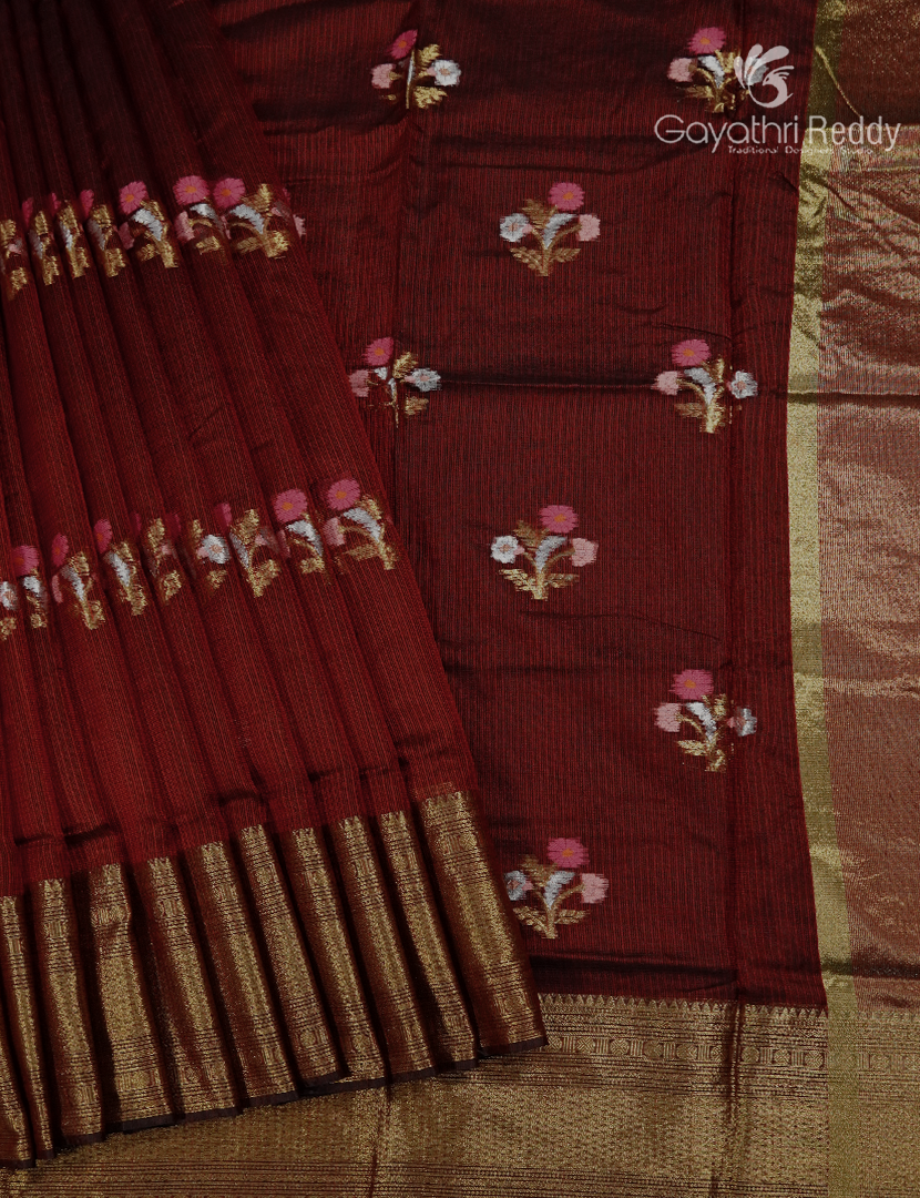 Pure Silk Kota Saree in Maroon