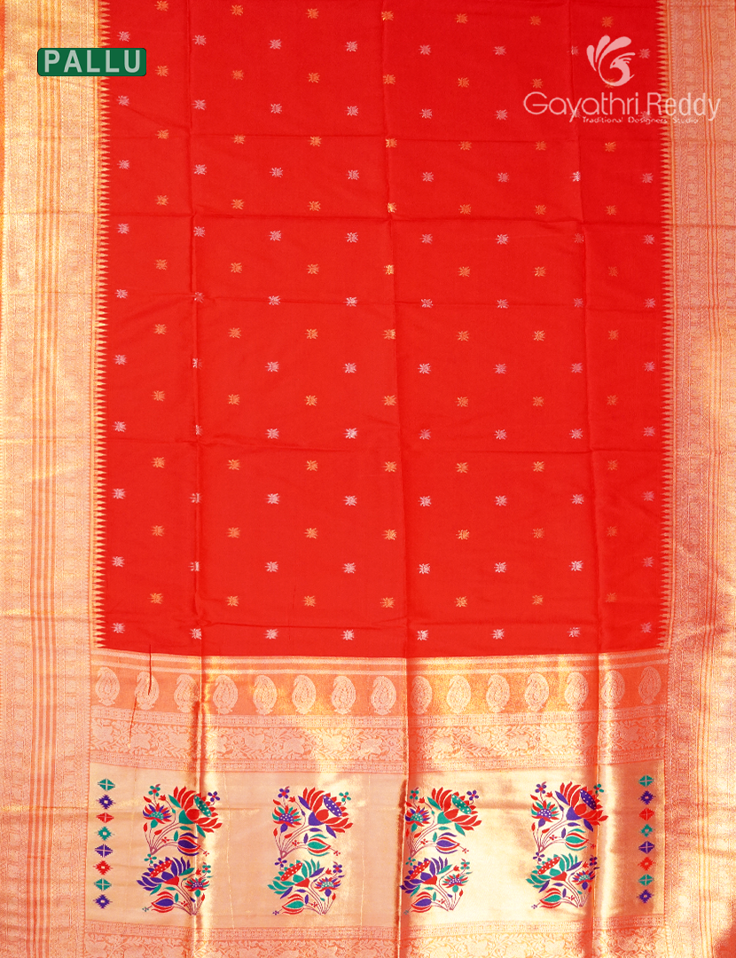 Semi Kanchipuram Art Silk Saree in Red